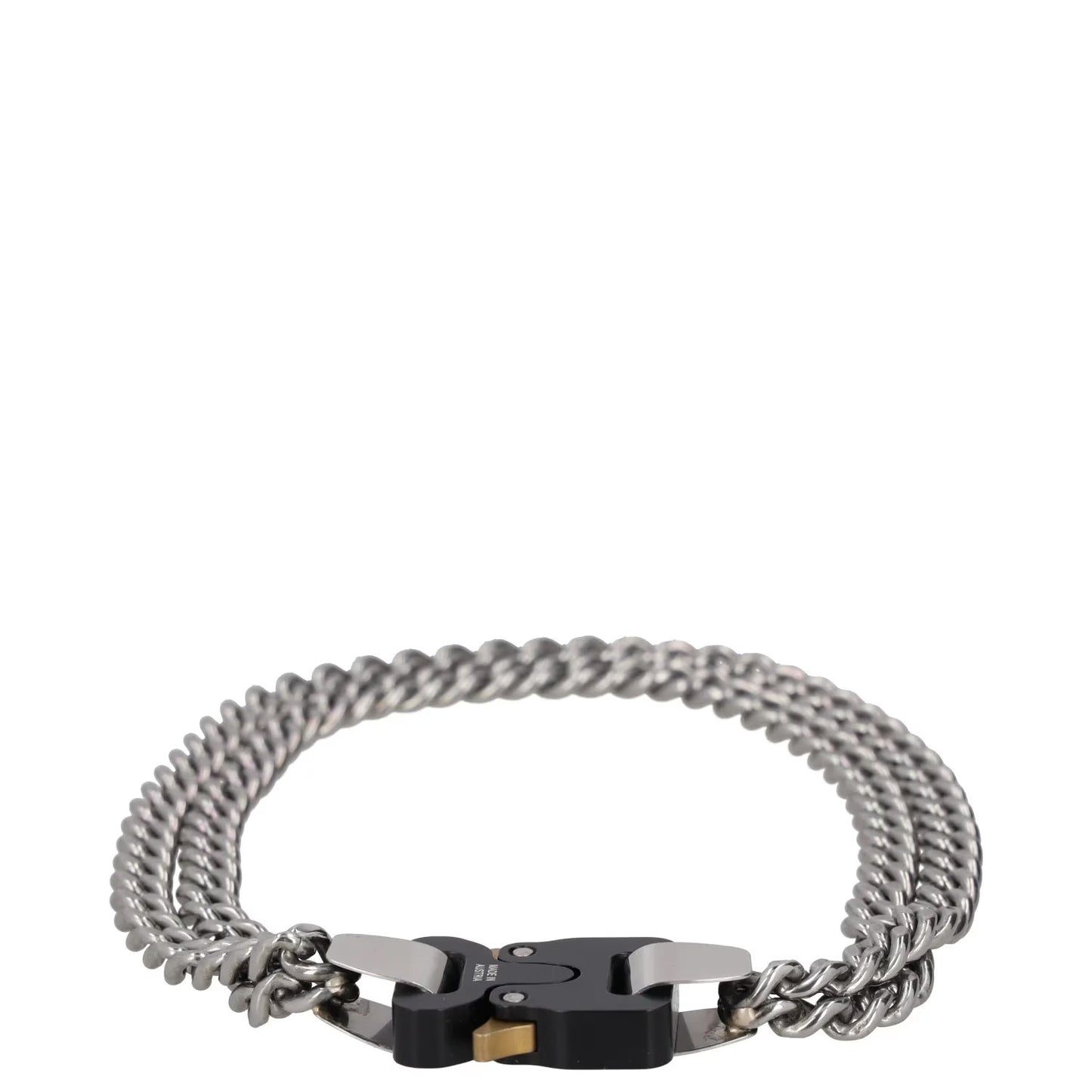 1017 ALYX 9SM Women Chain Necklace Grey Metal Stainless Steel Turn Lock S RRP400 — View 2