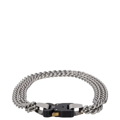 1017 ALYX 9SM Women Chain Necklace Grey Metal Stainless Steel Turn Lock S RRP400 — View 2
