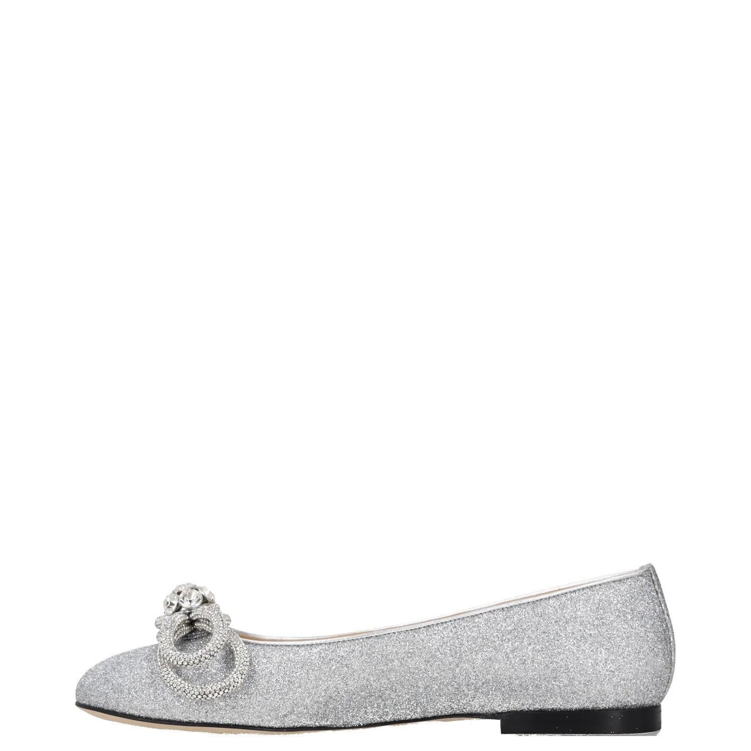 MACH & MACH Women Flats Silver Synthetic Bow Detail Slip On Round Toe UK6 RRP500 — View 4