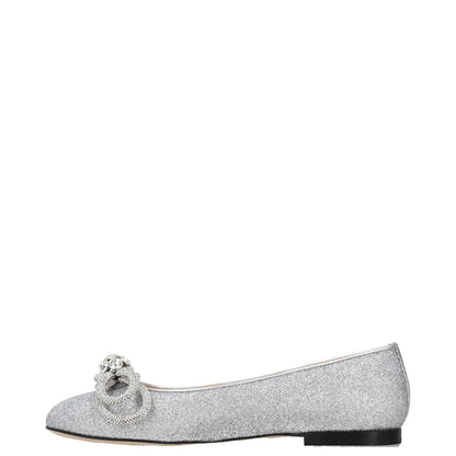 MACH & MACH Women Flats Silver Synthetic Bow Detail Slip On Round Toe UK6 RRP500 — View 4