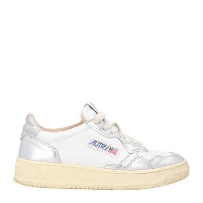 AUTRY Womens Medalist  Bicolour White Leather Low Top Sneaker EU 35 RRP 190