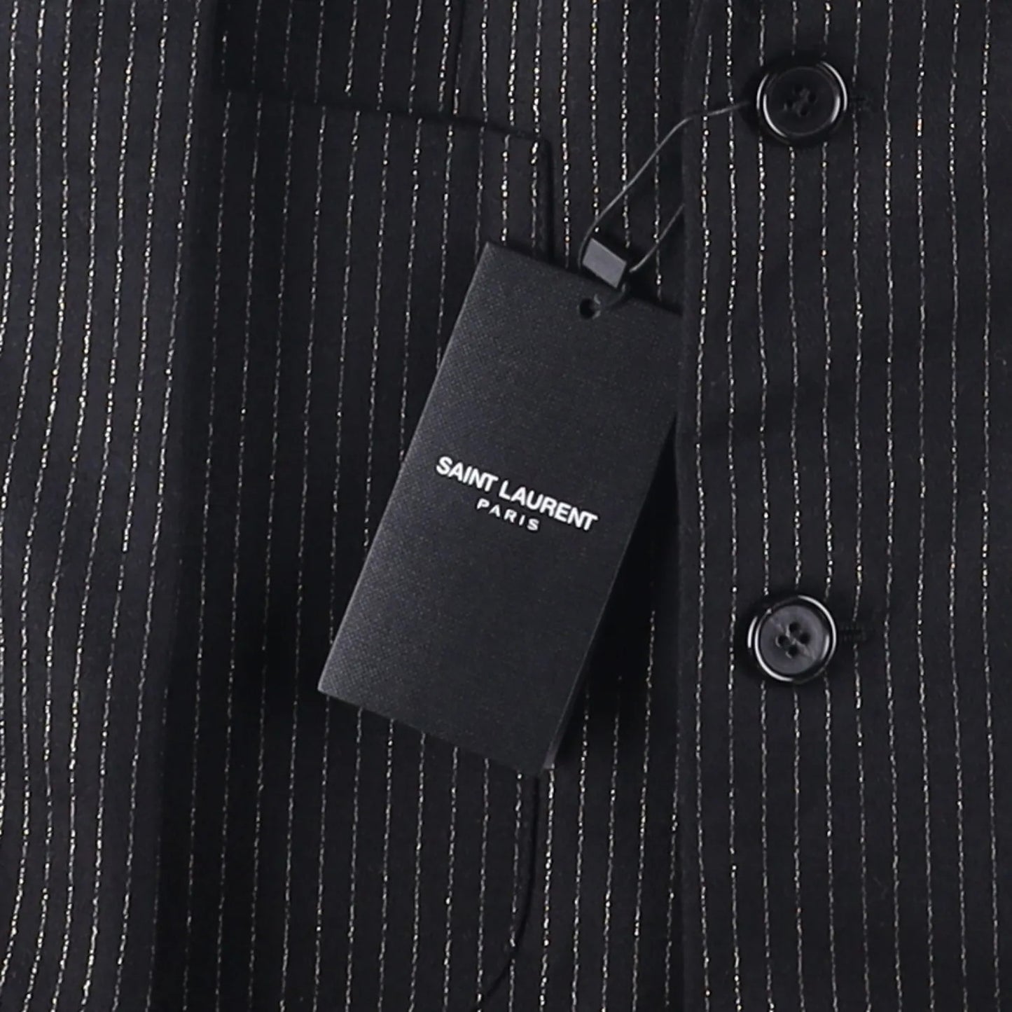 SAINT LAURENT Mens Button Accents Blazer Cotton Blend Black Size 48 RRP 2045 — View 8