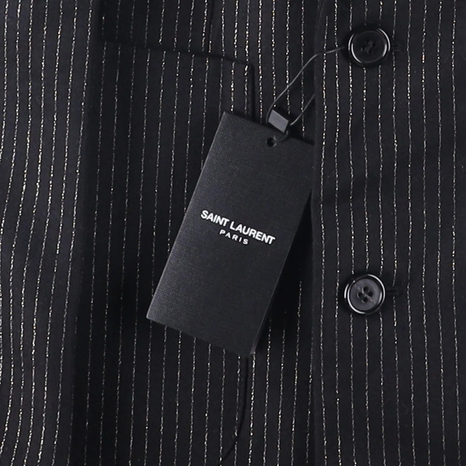 SAINT LAURENT Mens Button Accents Blazer Cotton Blend Black Size 48 RRP 2045 — View 8
