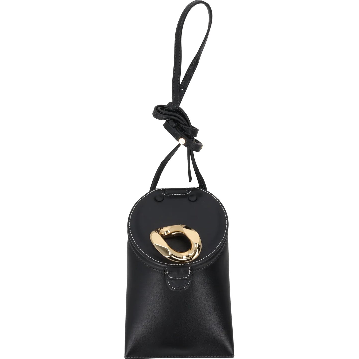 J.W. ANDERSON Womens Lid Pocket Crossbody Bag Black Leather Size S RRP 450 — View 2
