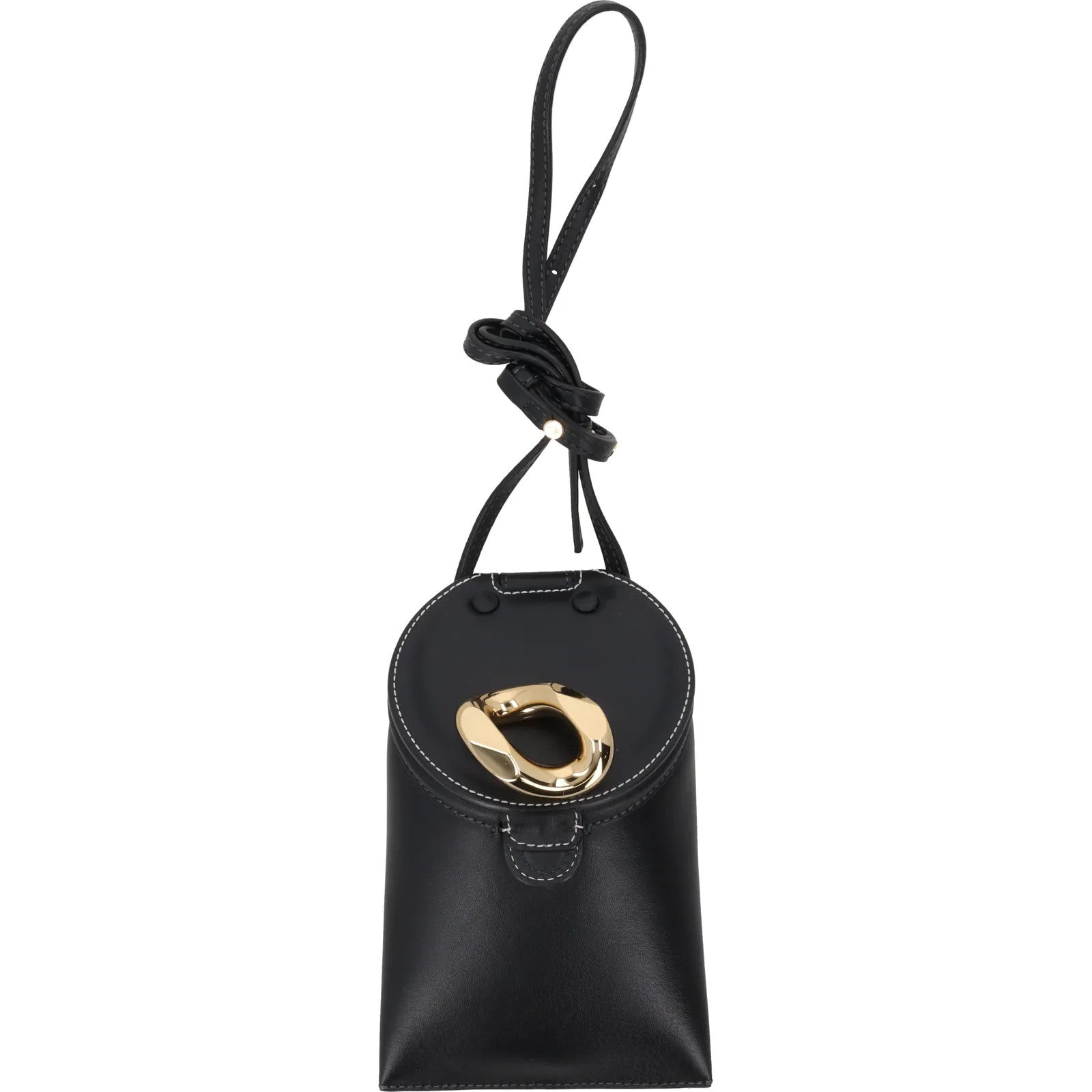 J.W. ANDERSON Womens Lid Pocket Crossbody Bag Black Leather Size S RRP 450 — View 2
