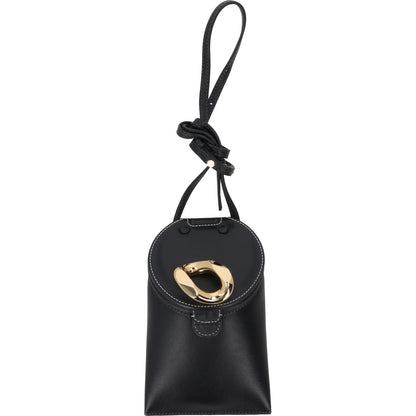 J.W. ANDERSON Womens Lid Pocket Crossbody Bag Black Leather Size S RRP 450 — View 2