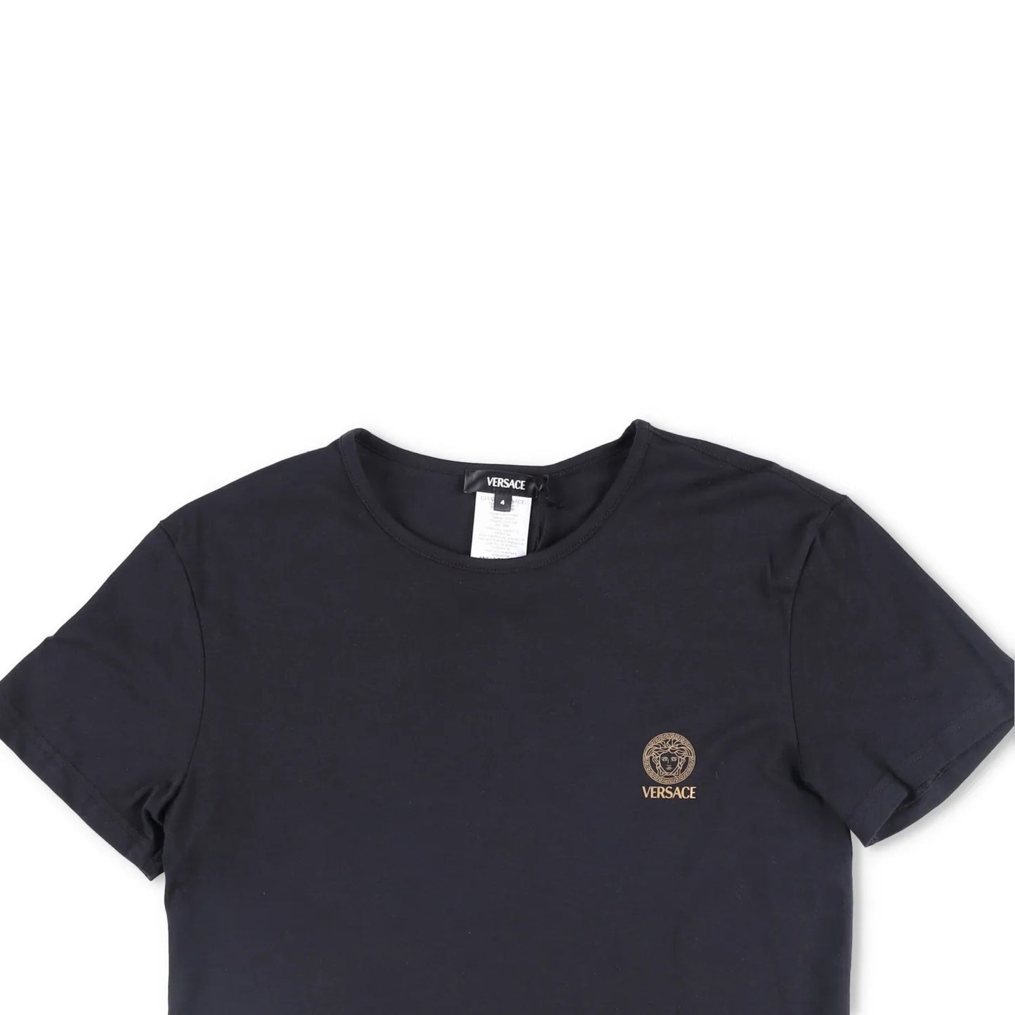 VERSACE Mens T-Shirt Bi-Pack Jersey Topeka Cotton Organic Black Size 4 RRP 145 — View 2