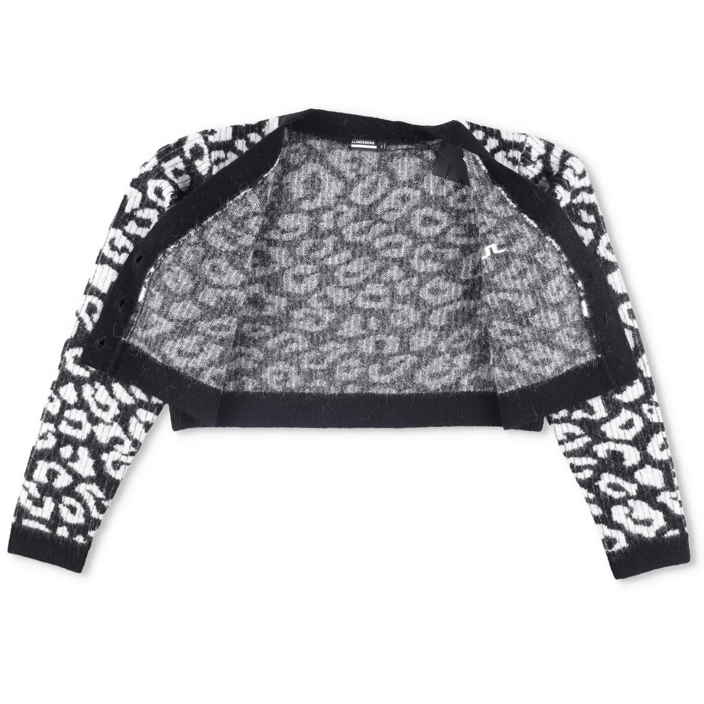 J.LINDEBERG Womens Mallory Cropped Cardigan Black White Long Sleeve XL RRP 190 — View 6