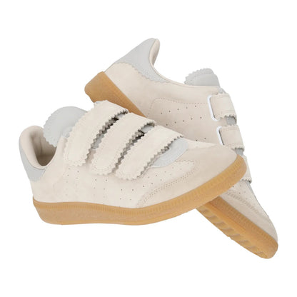 ISABEL MARANT Womens Beth Leather Sneakers Beige Low Top Strappy UK 2 RRP 345 — View 8