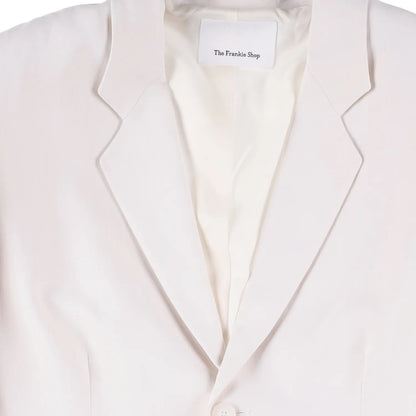 FRANKIE SHOP Womens Aiden Single Breasted Blazer Linen White Size S RRP 350 — View 6
