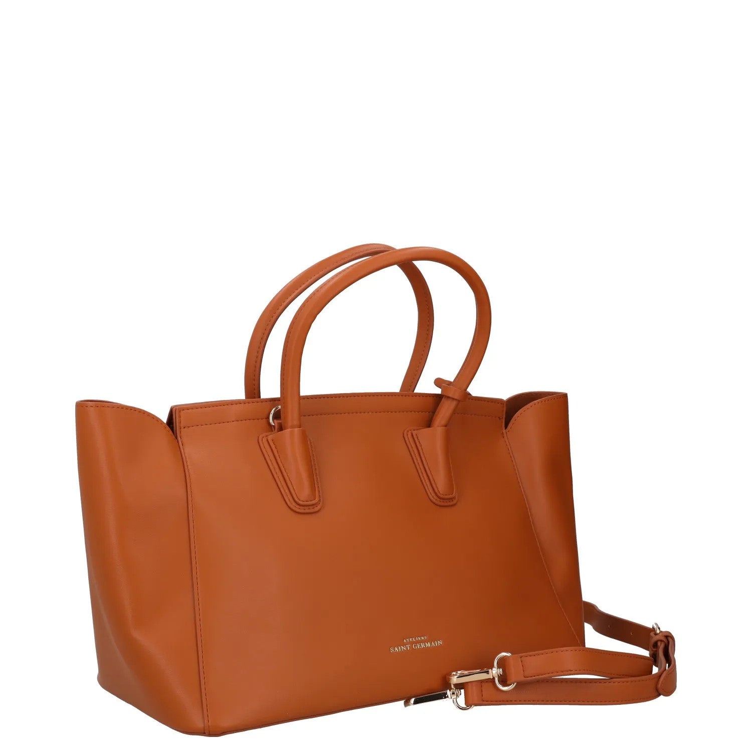 ATELIERS SAINT GERMAIN Womens Satchel Top Handle Bag Brown Leather L RRP689 — View 9