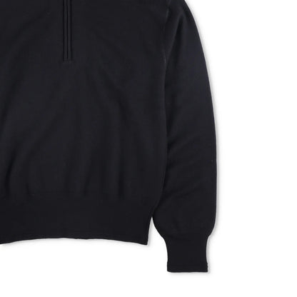 BURBERRY Mens Hoodie Quarter Zip Hooded Long Sleeve Black Wool Pullover S RRP990 — View 4