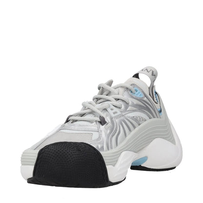 LANVIN Womens Trainers Grey Leather Sneaker Low Top Lace Up UK 3 RRP 700 — View 3