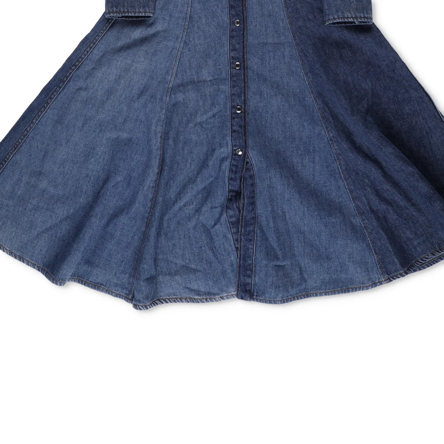 CHLOE Womens Denim Midi Dress Long Sleeve Button Front Dark Blue Size 34 RRP1305 — View 4