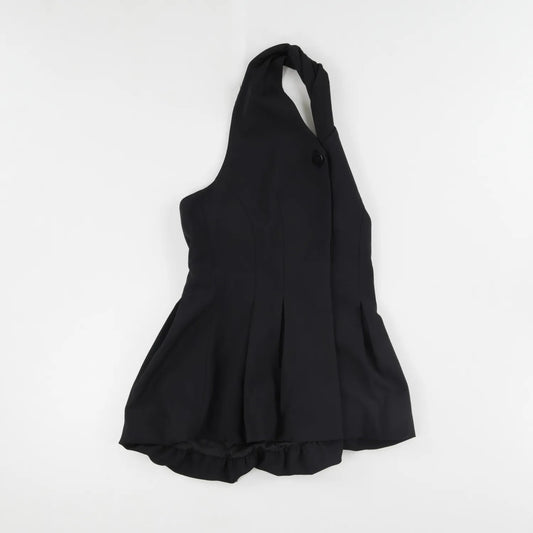TOVE Womens Black Virgin Wool Halter Neck Crop Blouse Button Detail UK 38 RRP695 — View 2