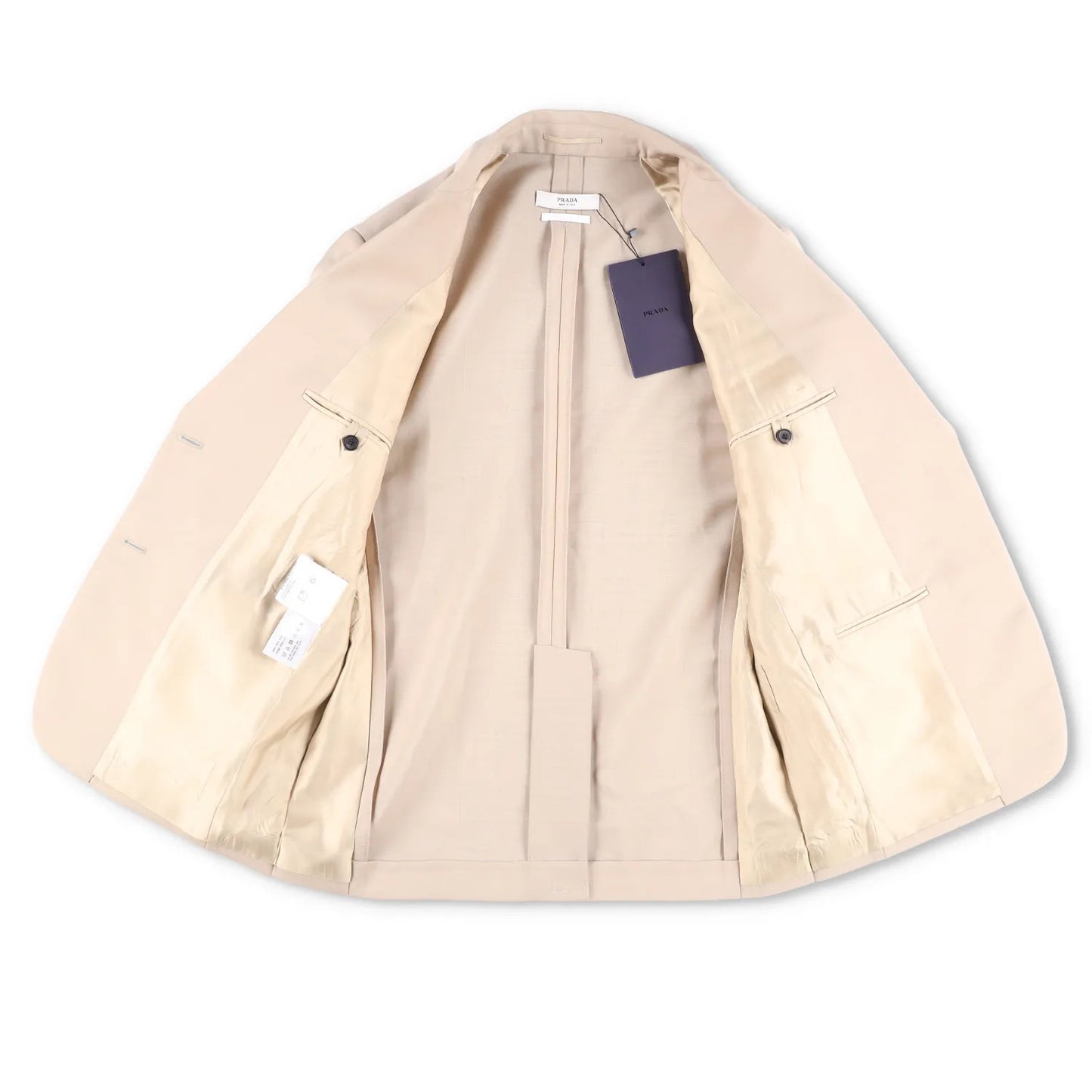 PRADA Women Blazer Jacket Long Sleeve Single Breasted Beige Suit Size 40 RRP2954 — View 6