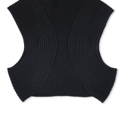 CHLOE Womens Tank Top Cropped High Neck Sleeveless Basic Black Size M RRP 600 — View 3