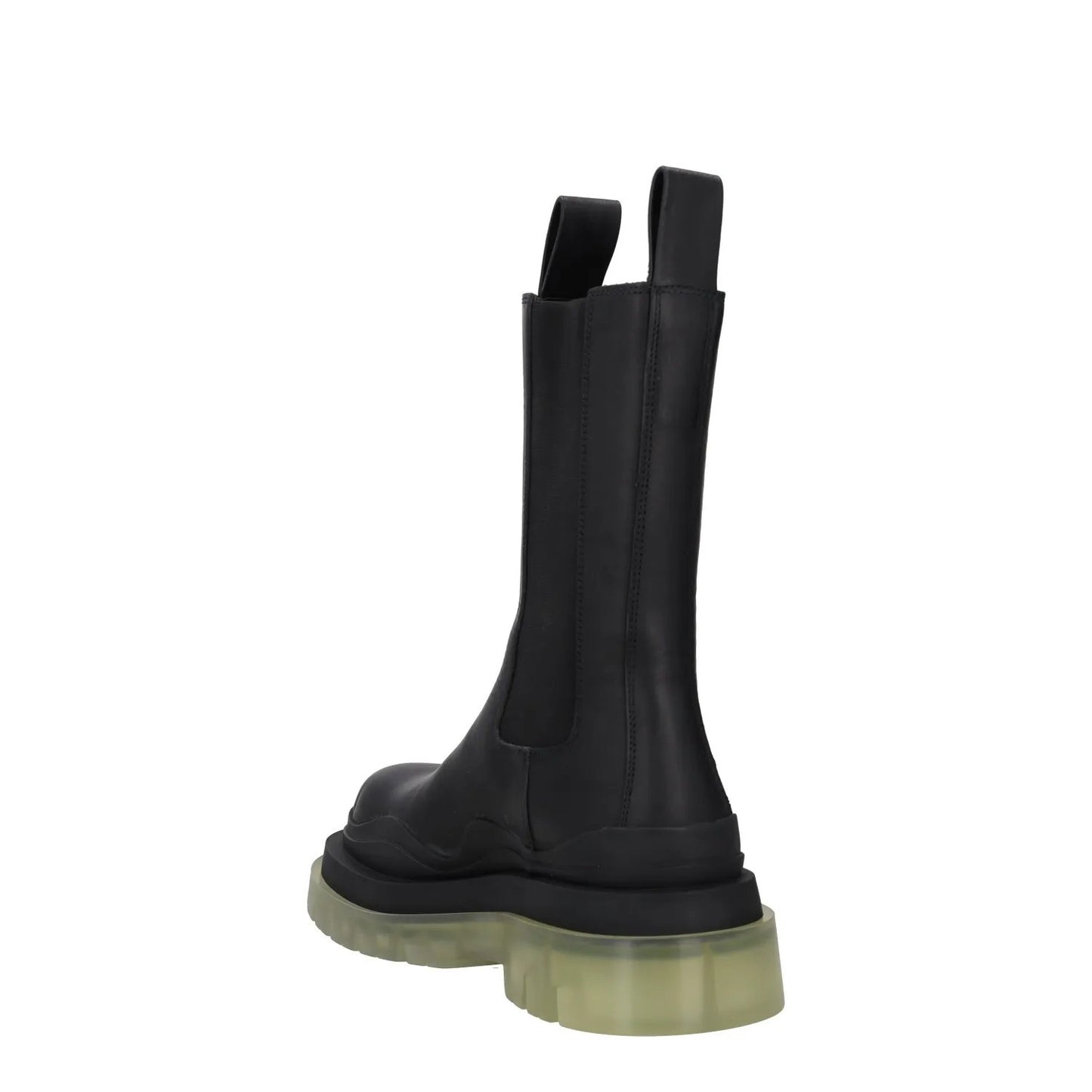 BOTTEGA VENETA Womens Chelsea Boots High Black Leather Clear Sole UK3 RRP 1010 — View 5