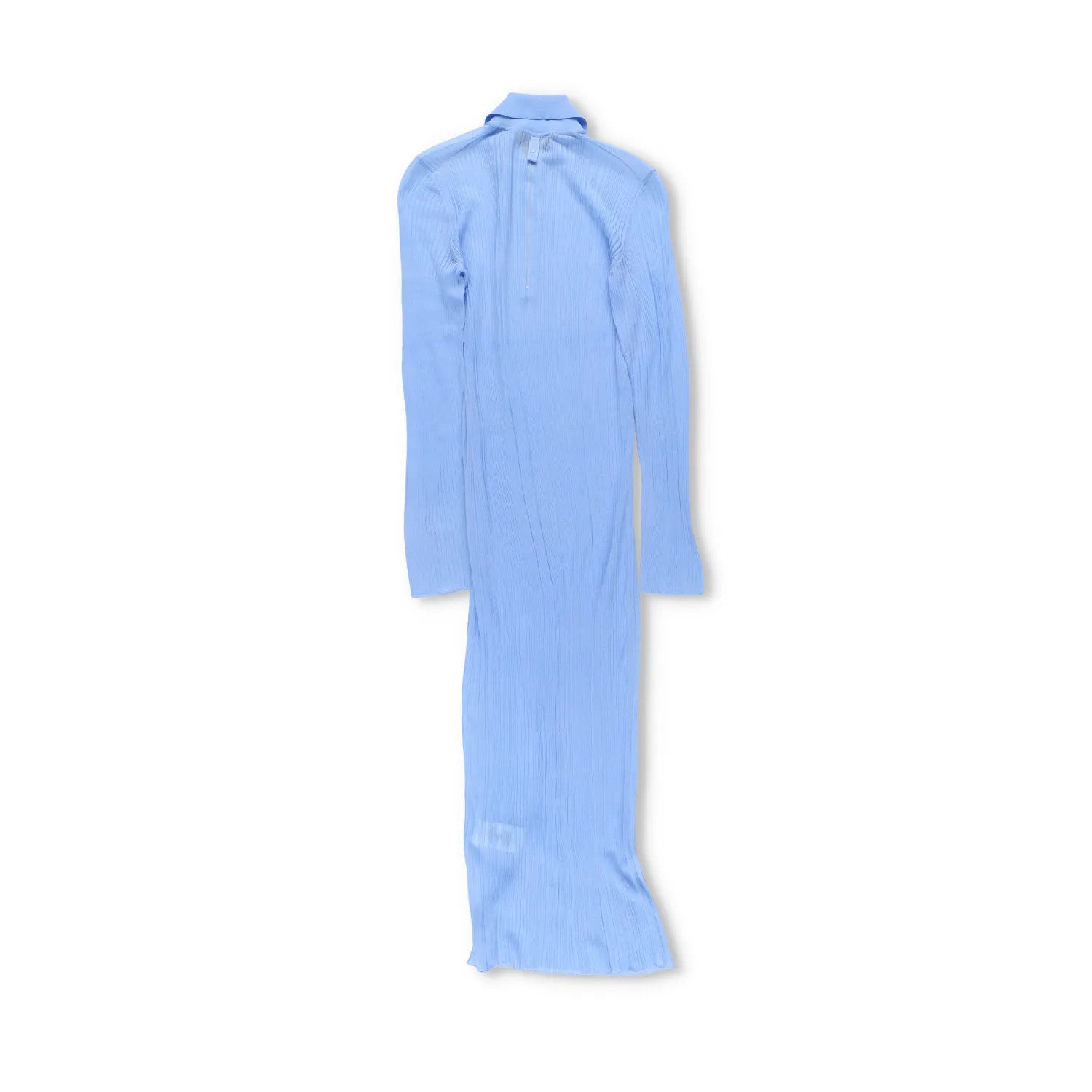 FENDI Womens Maxi Dress Collar Neck Long Sleeve Mesh Ribbd Silk Blue 40 RRP 2380 — View 6
