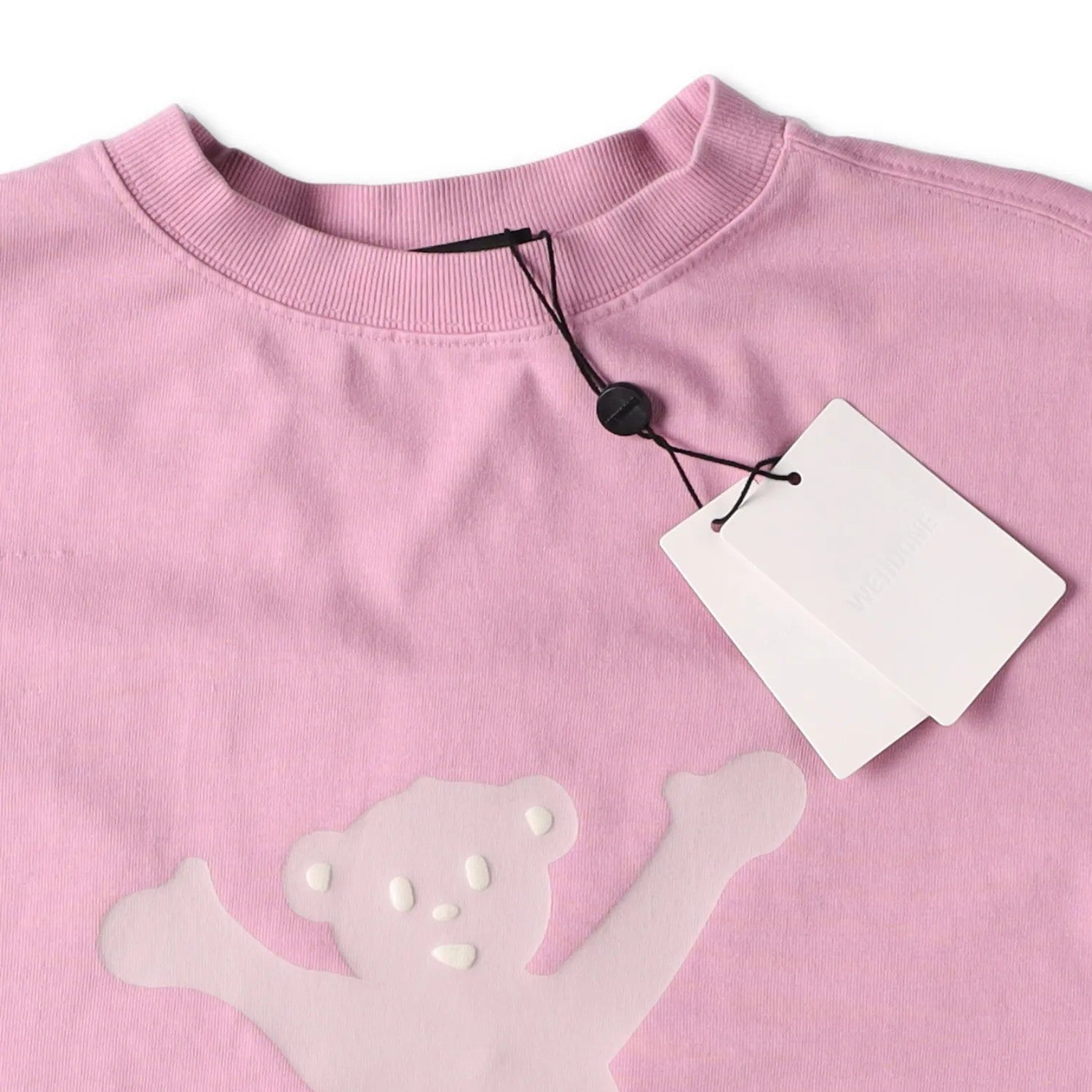 WE11 DONE Womens Pink Teddy Logo T-Shirt Cotton Animal Short Sleeve S RRP 250 — View 8