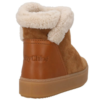SEE BY CHLOE Juliet Leather Ankle Bootie Brown Comfort Slip On EU 38 RRP 375 — View 6