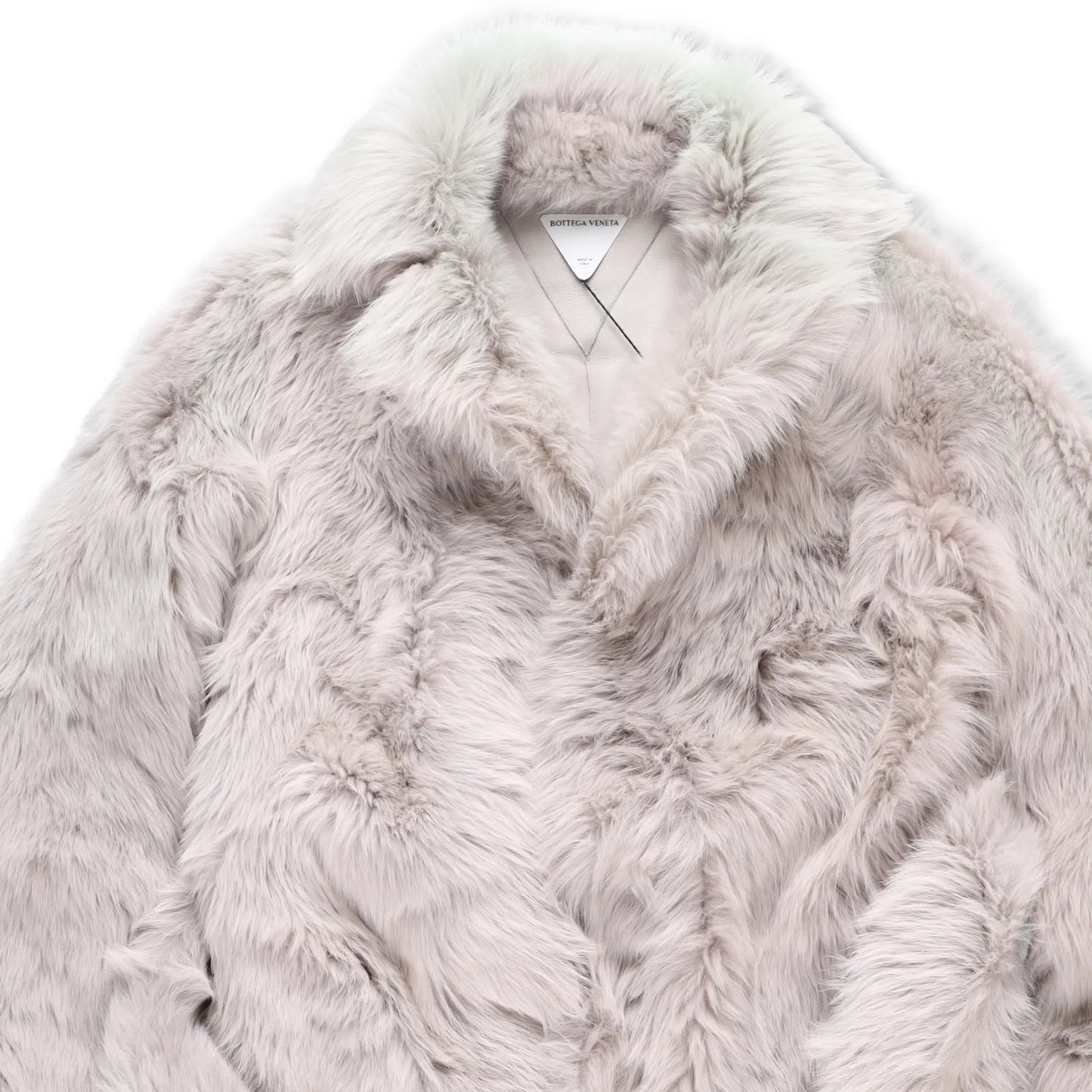 BOTTEGA VENETA Womens Overcoat Fur Oversized Big Belt Detail Grey 40 RRP 9010 — View 2