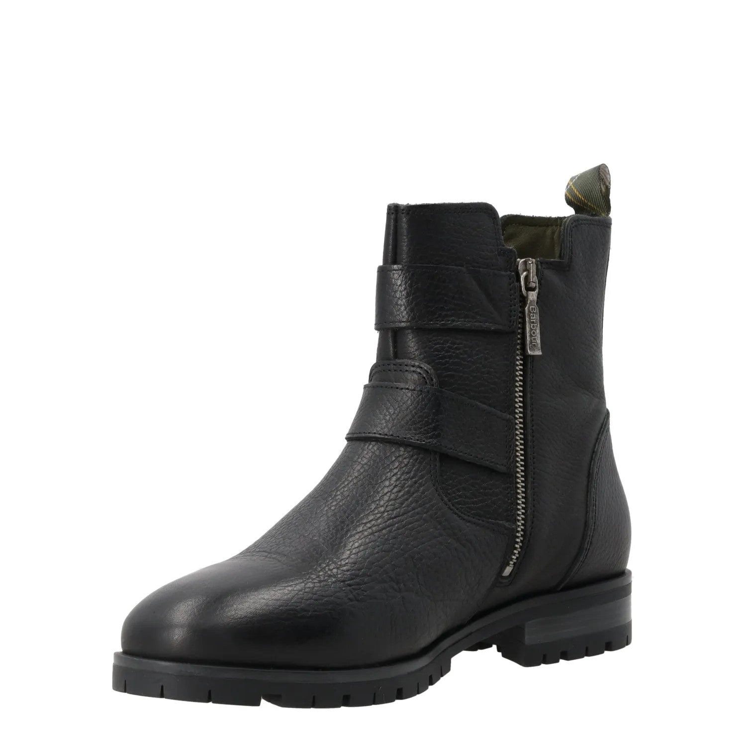 BARBOUR Womens Marina Ankle Boots Leather Black Two Silver Buckles UK 3 RRP 140 — View 4