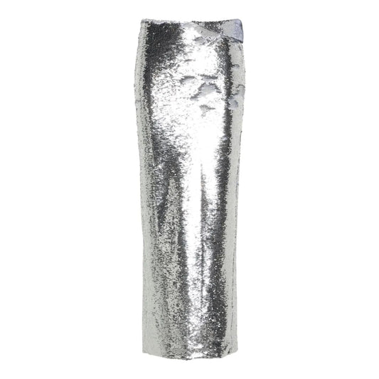 LAQUAN SMITH Womens Maxi Skirt Metallic High Rise Long Satin Size XS RRP 1115