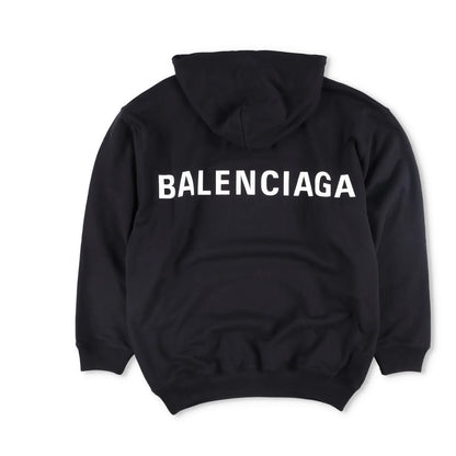 BALENCIAGA Unisex Adults Hoodie Cotton Black Kangaroo Pocket Size XS RRP 690 — View 5