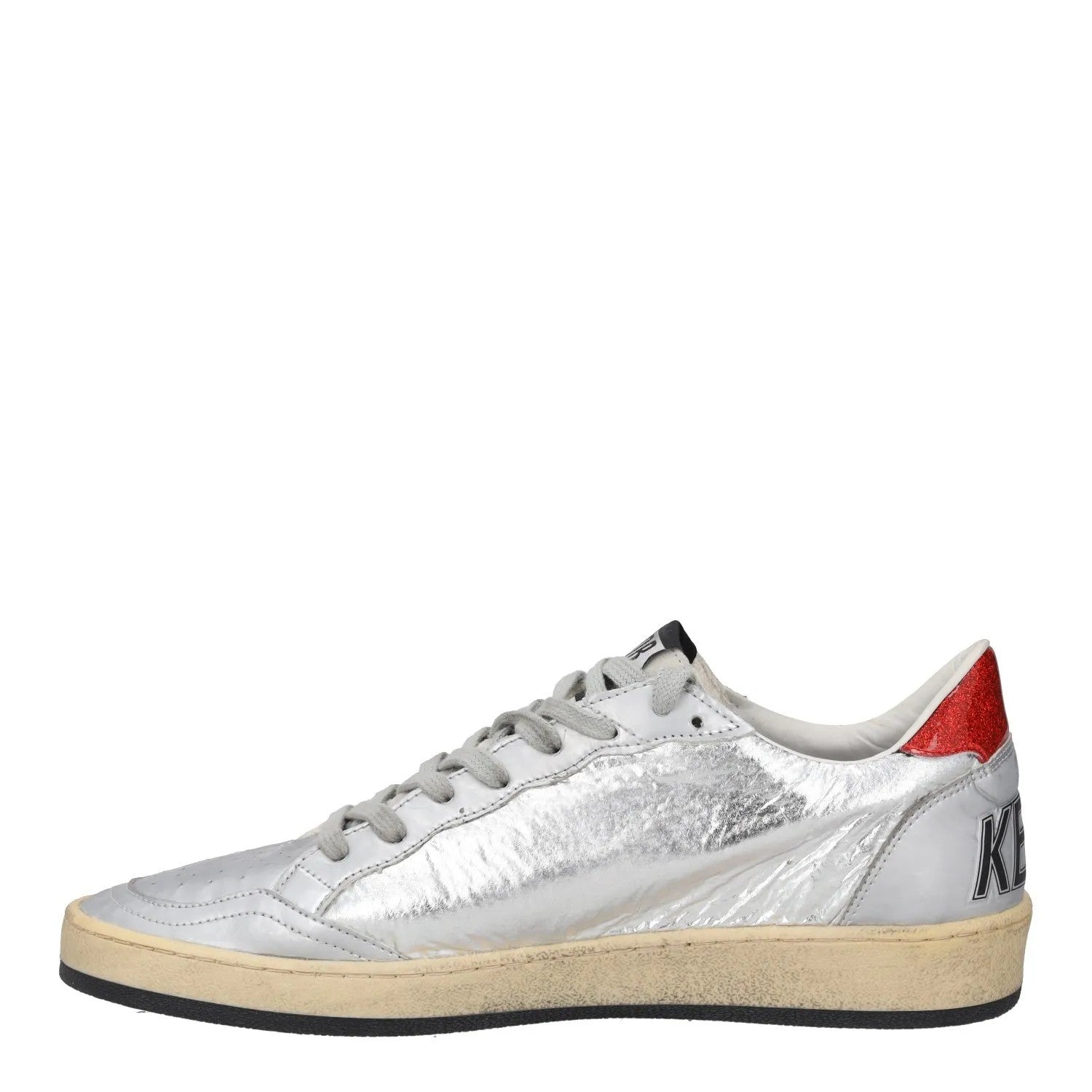 GOLDEN GOOSE Mens Trainers Silver Red Leather Low Top Lace Up UK 6 RRP 485 — View 4