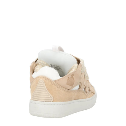 LANVIN Womens Curb Sneaker Beige Leather Low Top Trainers Lace Up UK 2 RRP 720 — View 6