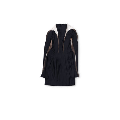 MUGLER Bodycon Mini Dress Black Nude 01 Black Mini Dresses Size 40 RRP 650 — View 6