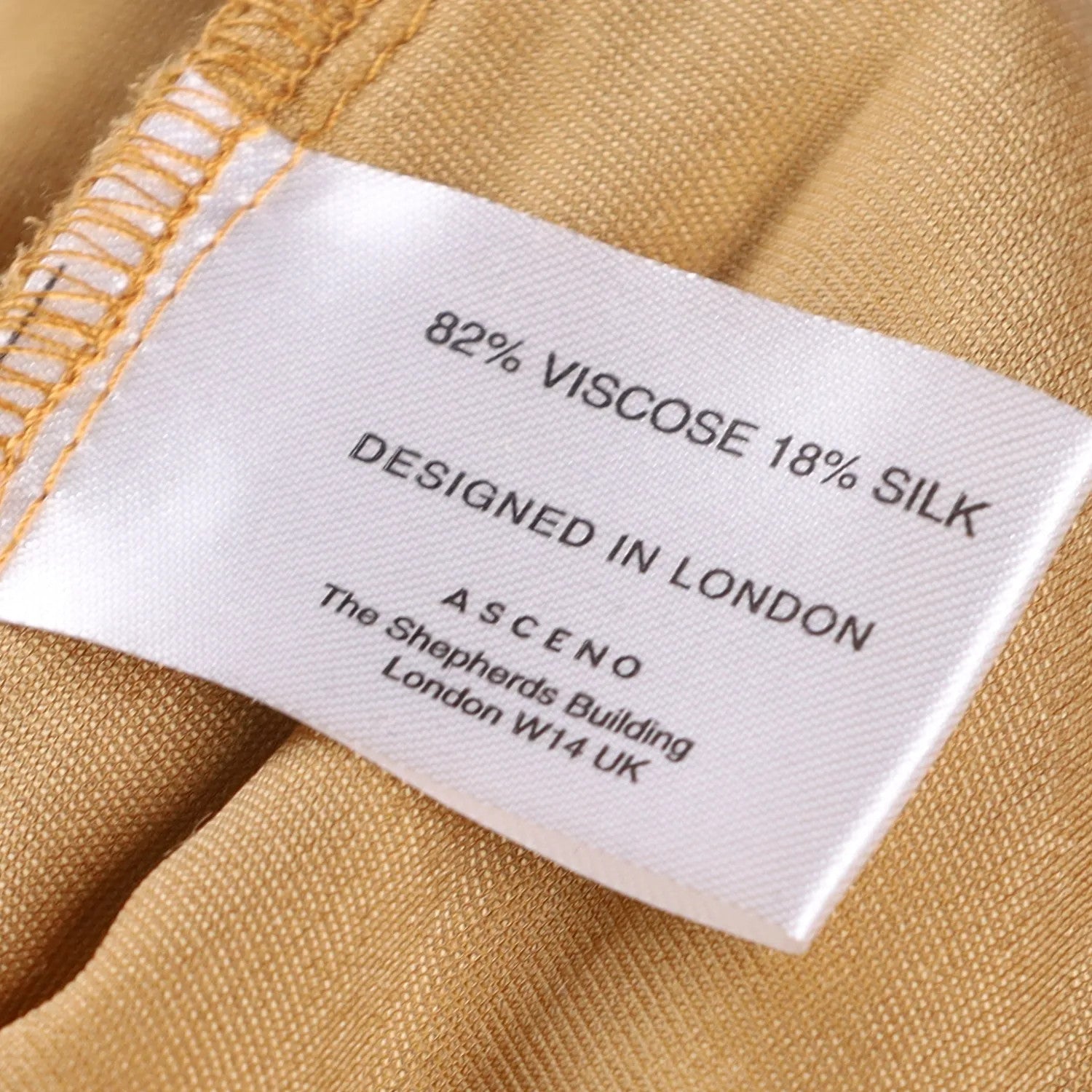 ASCENO Womens Aurelia Trousers Wide Leg Gold Yellow Drawstring Size XS RRP 250 — View 8