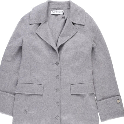 J.W.Anderson Mens Straight Fit Multi Button Grey Wool Blend Overcoat 8 RRP 1210 — View 5