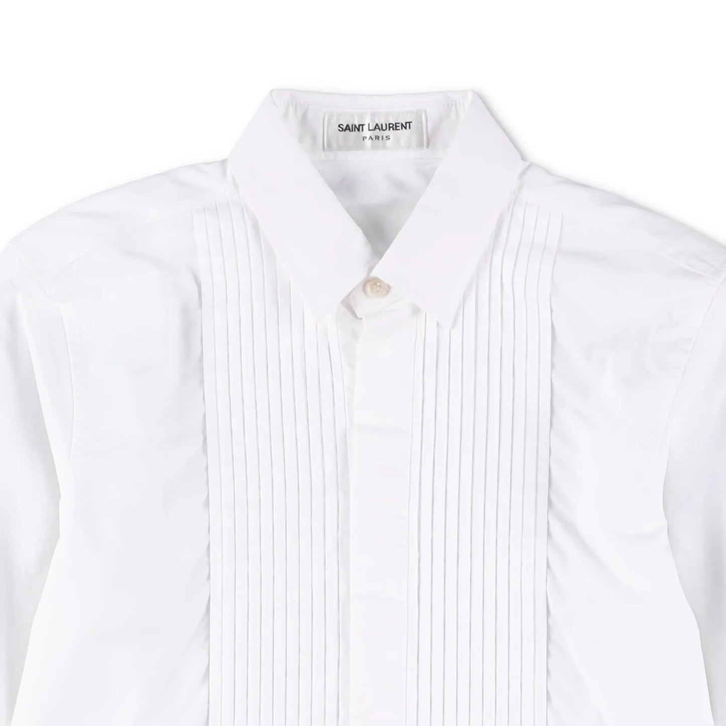 SAINT LAURENT Womens Top Shirt Long Sleeve Collared Button Up White 34 RRP 645 — View 6