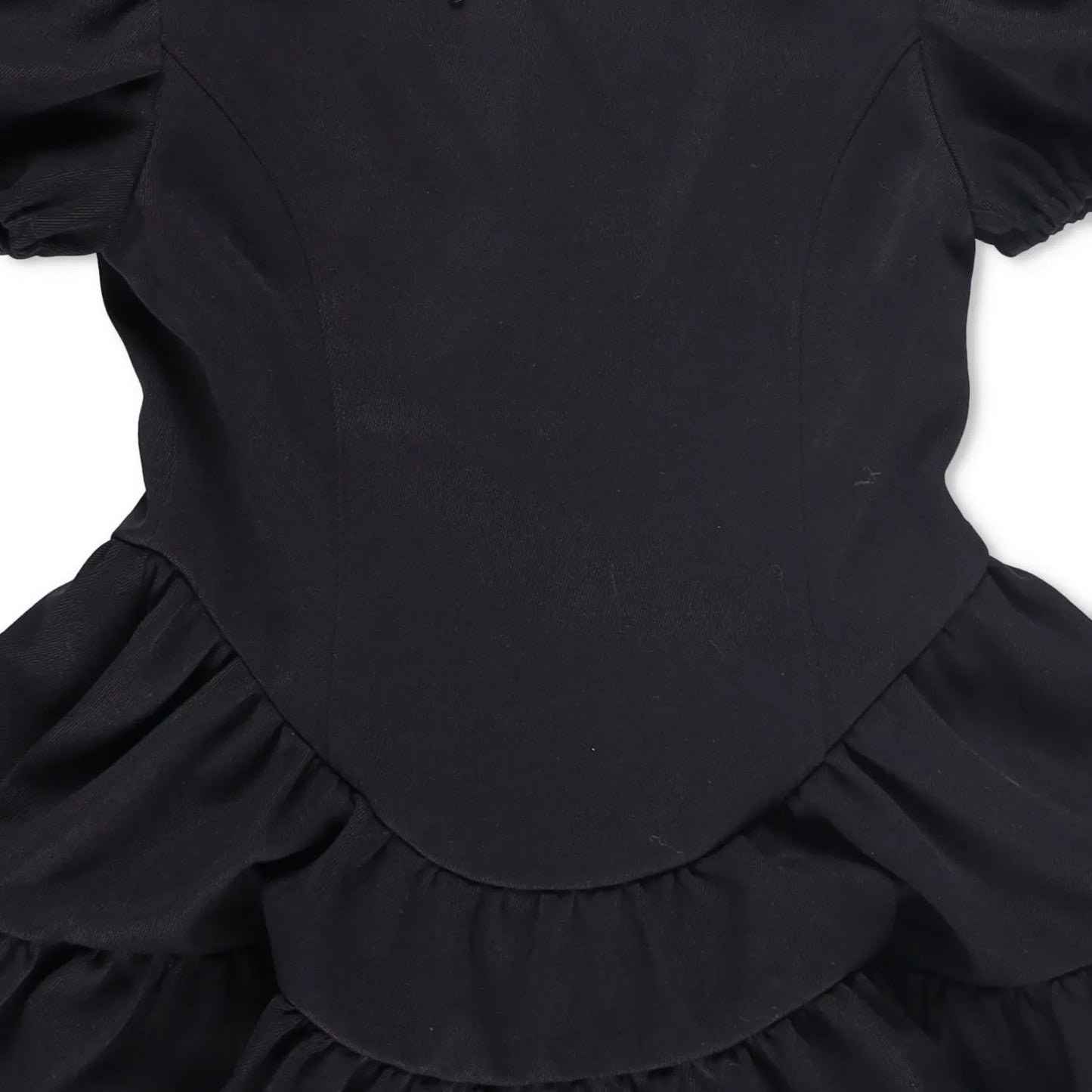 SHUSHU TONG Womens Fit & Flare Dress Black Puff Sleeve Ruffle Collared 8 RRP 650 — View 3