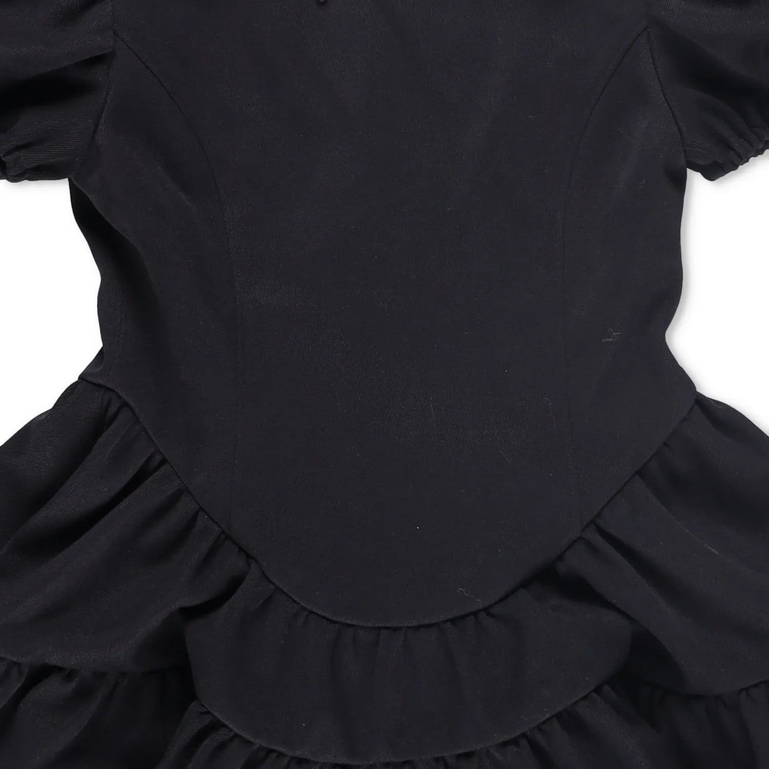 SHUSHU TONG Womens Fit & Flare Dress Black Puff Sleeve Ruffle Collared 8 RRP 650 — View 3