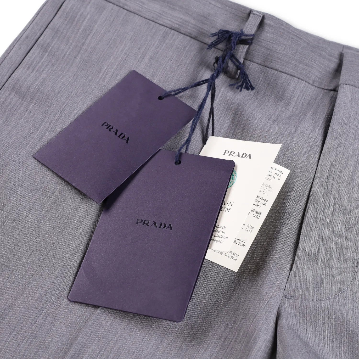PRADA Mens Mohair Seta Suit Tailored Trousers Grey Dress Pants Size 48 RRP 1532 — View 5