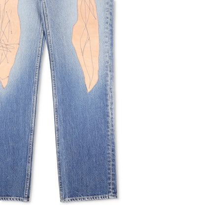 VISVIM Mens Jeans Blue Mid Wash Cotton Front Pacthes Straight Size 34 RRP 1190 — View 4