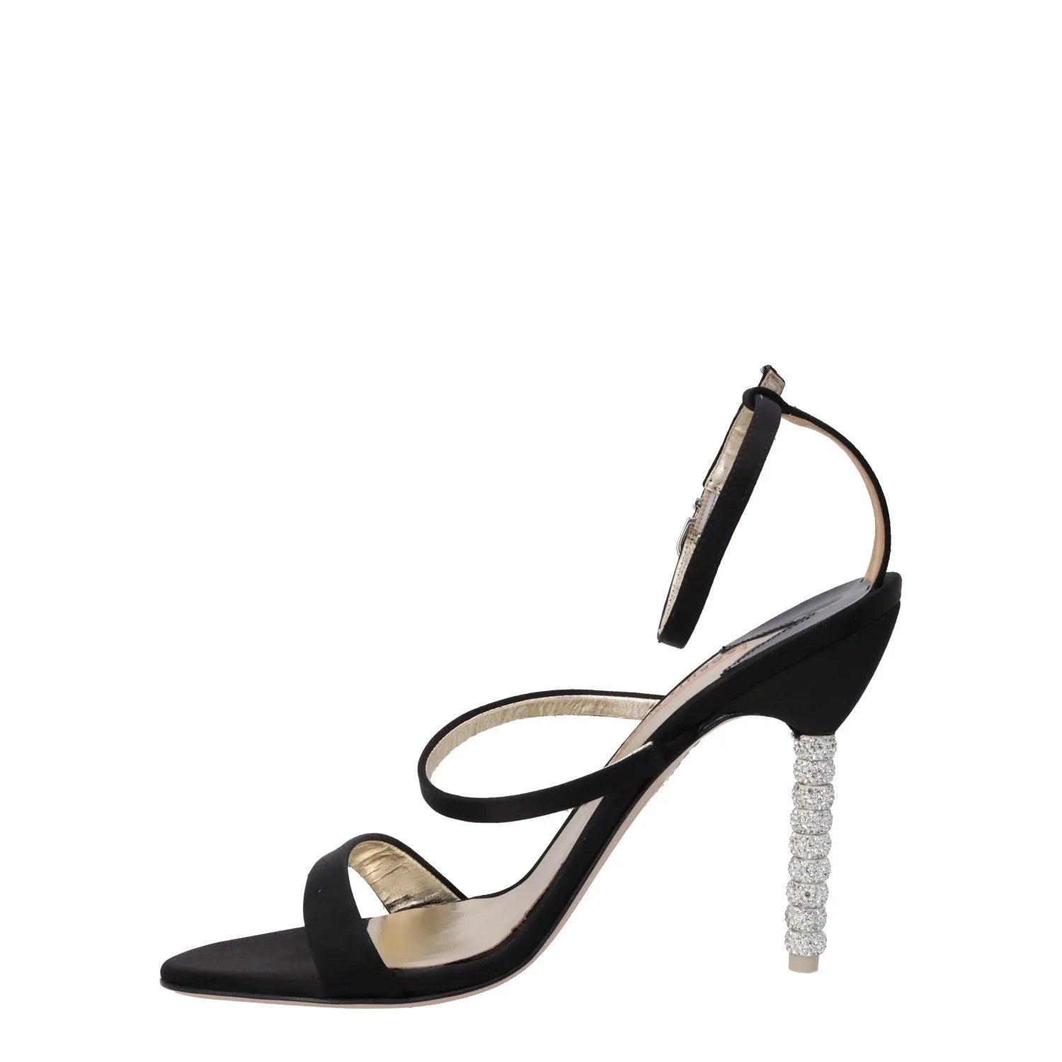 SOPHIA WEBSTER Rosalind Crystal Sandals Black Satin Leather Lining UK 6.5 RRP500 — View 4