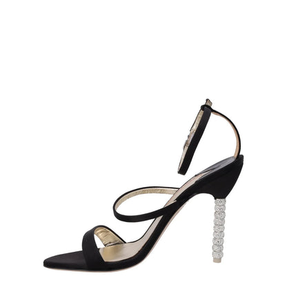 SOPHIA WEBSTER Rosalind Crystal Sandals Black Satin Leather Lining UK 6.5 RRP500 — View 4