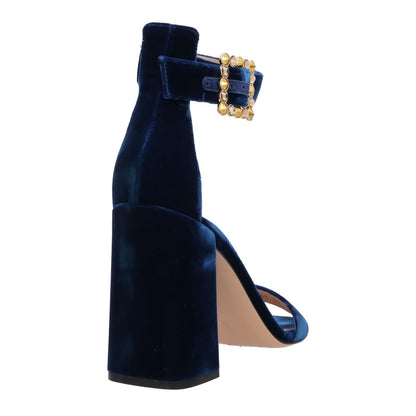 GIANVITO ROSSI Womens Sandals Strappy Blue Leather High Block Heel UK 6 RRP 910 — View 6