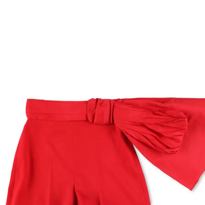 ALEXANDER MCQUEEN Womens Bow Knot Shorts Mini Red Flat Front Size 38 RRP 1205 — View 2