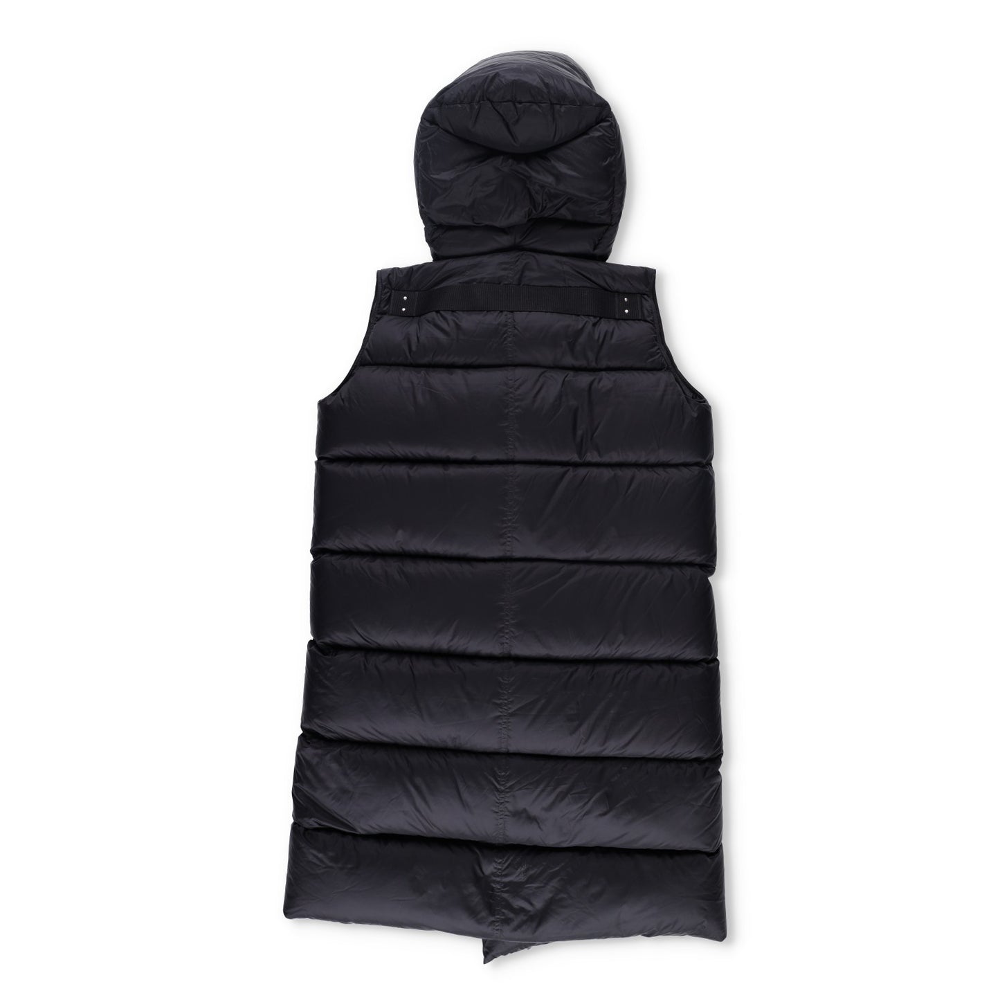 RICK OWENS Nylon Puffer Jacket Long Hooded Gilet Black Size EU 38 RRP1400 — View 11