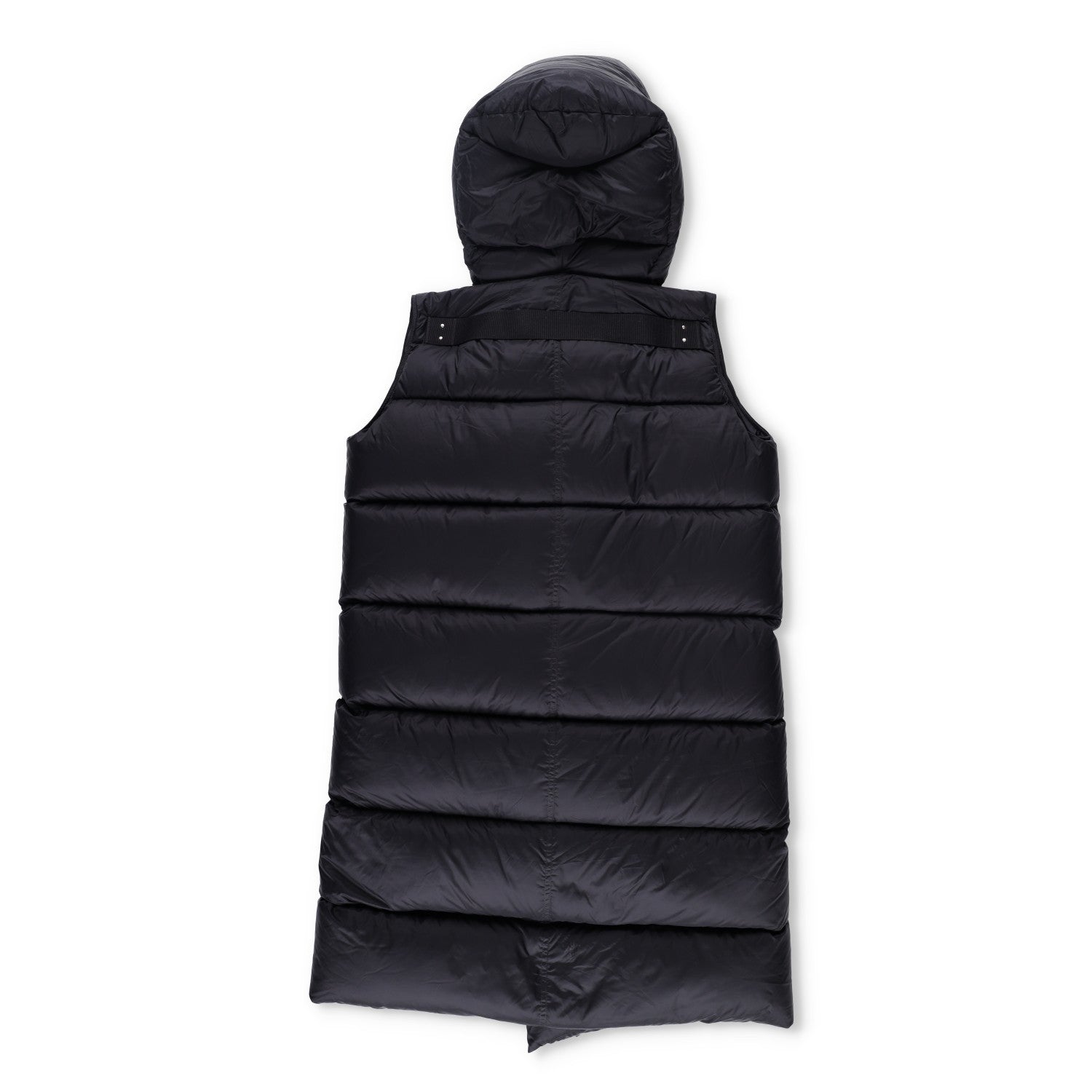 RICK OWENS Nylon Puffer Jacket Long Hooded Gilet Black Size EU 38 RRP1400 — View 11