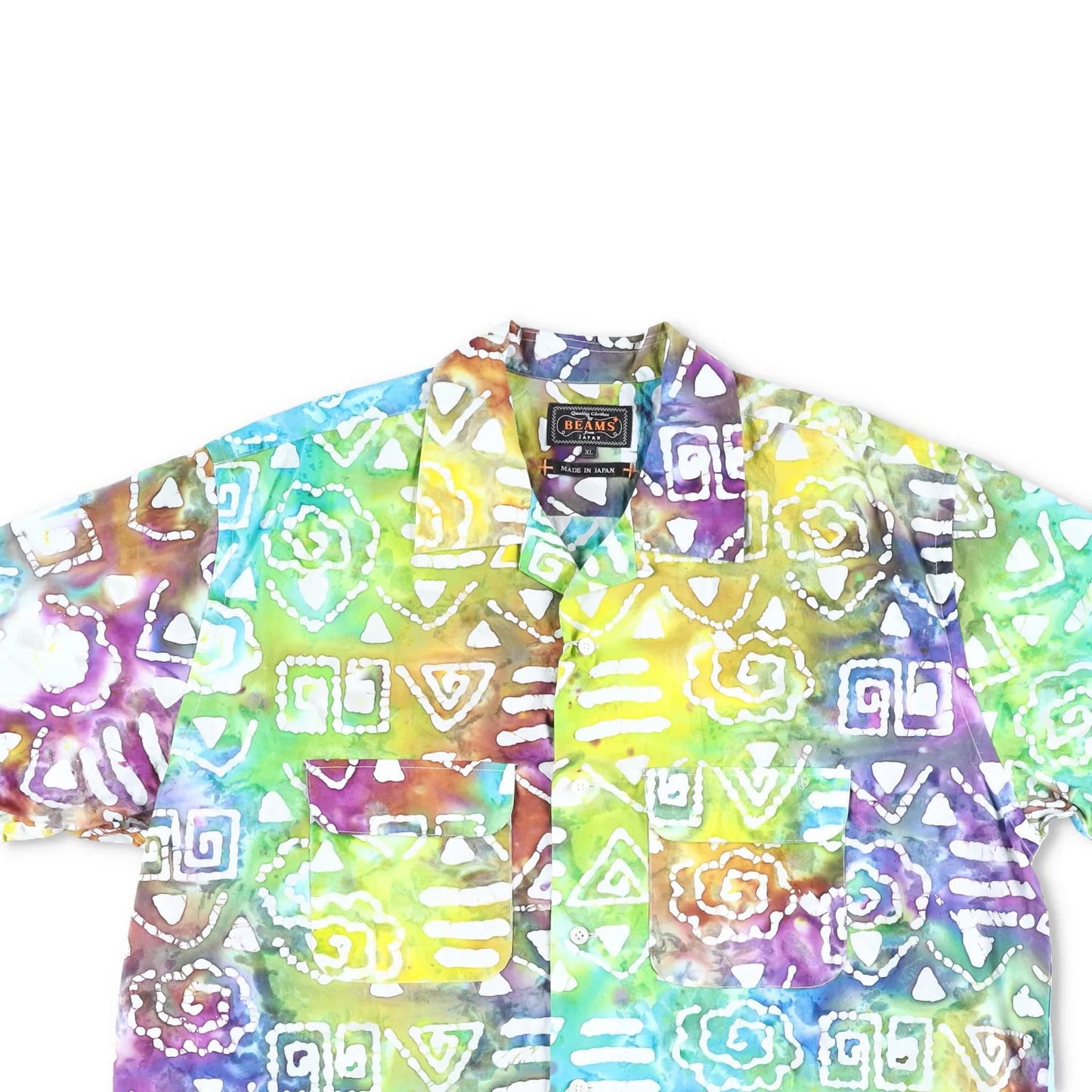 BEAMS Mens Shirt Cotton Button-Up Multicoloured Short Sleeve Size XL RRP 175 — View 2