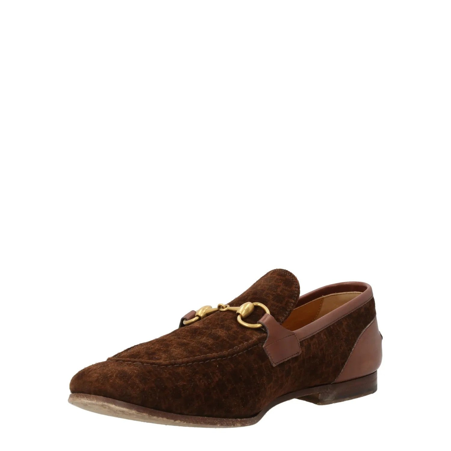 GUCCI Mens Jordan Leather Loafers Core Brown Flat Small Heel Size UK 9 RRP 645 — View 4