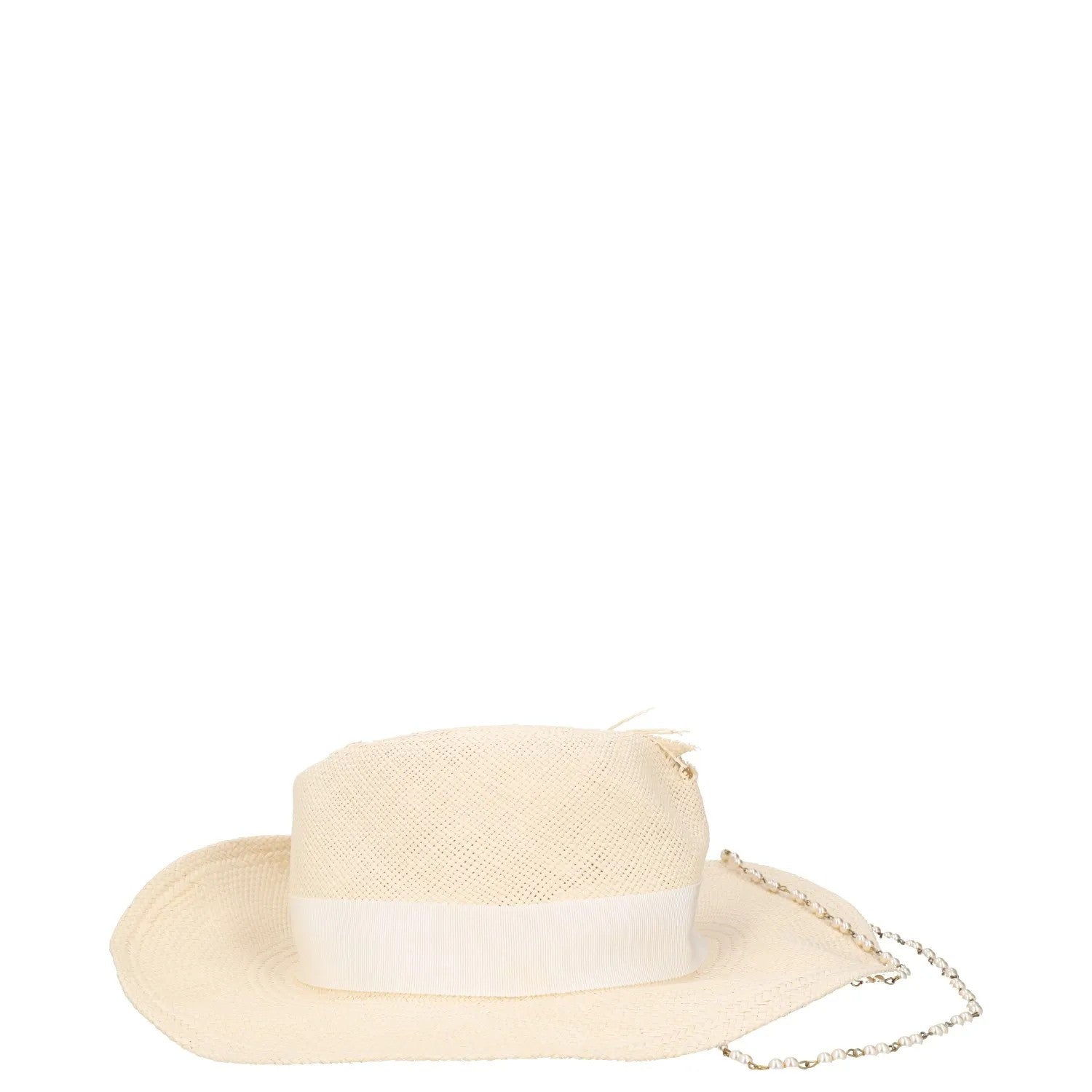 RUSLAN BAGINSKIY Womens Double Chain Strap Fedora Hat White Size M RRP 300 — View 6