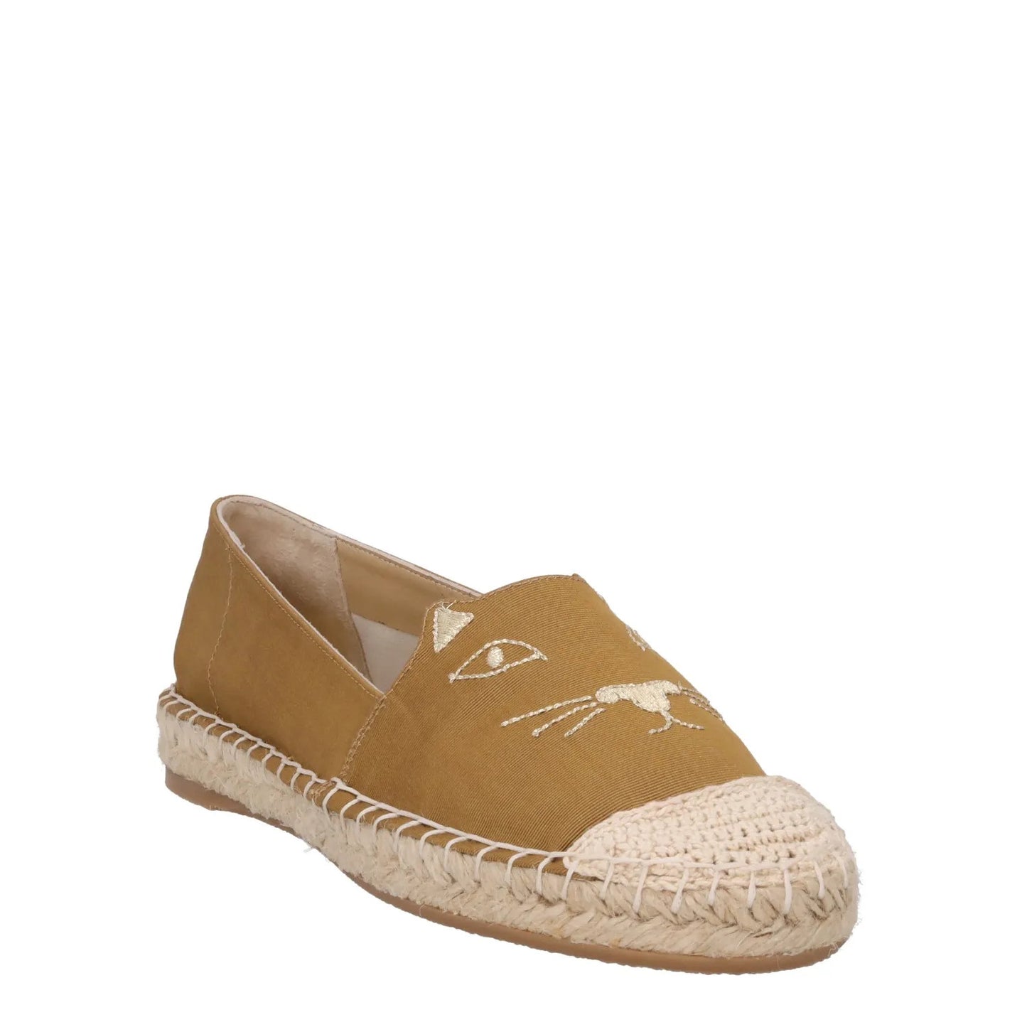 CHARLOTTE OLYMPIA Womens Kitty Espadrilles Fabric Printed Tan Brown UK8 RRP 425 — View 2