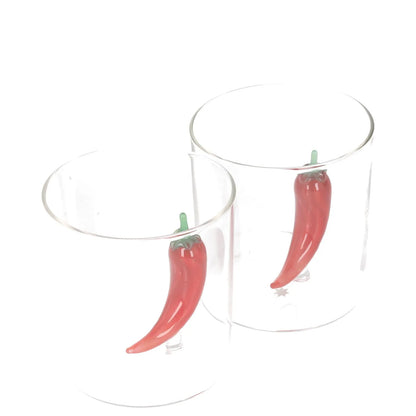 MAISON BALZAC X Browns Picante Cocktail Glasses Set Of 2 Red Chili OS RRP 100 — View 2